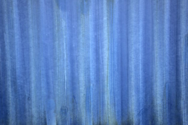 Blue container metal wall